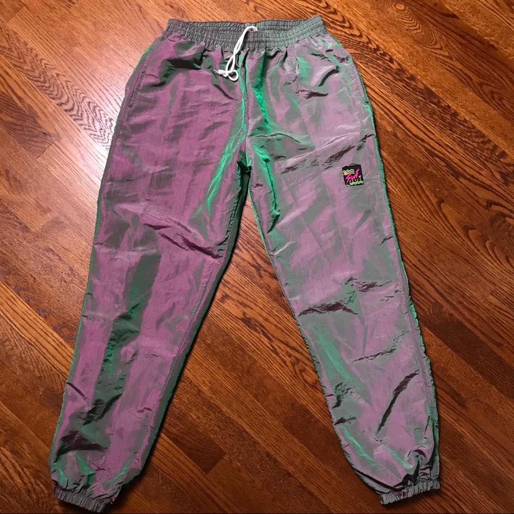 Vtg 80s Surf Style Iridescent Windbreaker Pants